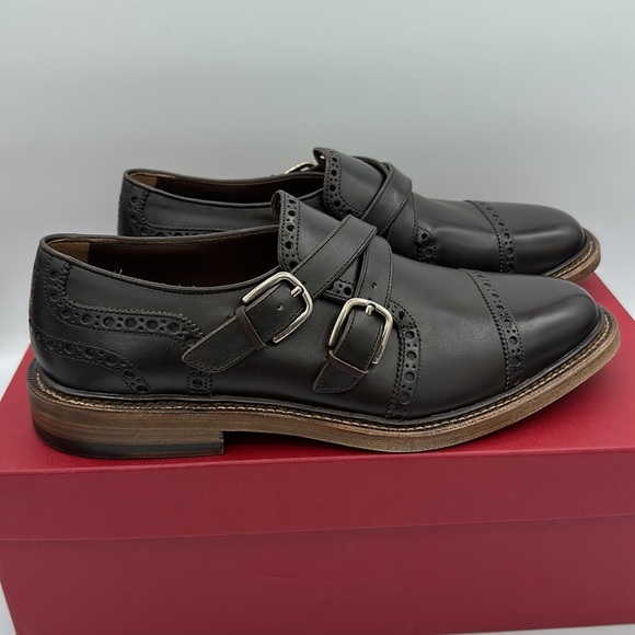 Salvatore Ferragamo Tramezza Samson Cap Toe Oxford Black Leather Dress Shoes 6.5 - Picture 2 of 11